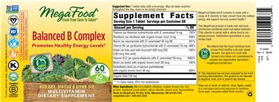 Photo of the MegaFood Balanced B Complex label