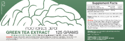 Photo of the Nootropics Depot Green Tea Extract label