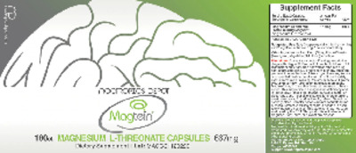 Photo of the Nootropics Depot Magtein Magnesium L-Threonate Capsules label