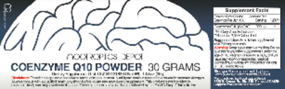 Photo of the Nootropics Depot Coenzyme Q10 Powder label