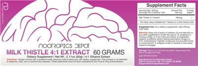 Photo of the Nootropics Depot Milk Thistle 4:1 Extract label