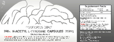 Photo of the Nootropics Depot N-Acetyl L-Tyrosine Capsules 350 mg label
