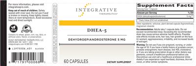 Photo of the Integrative Therapeutics DHEA-5 label