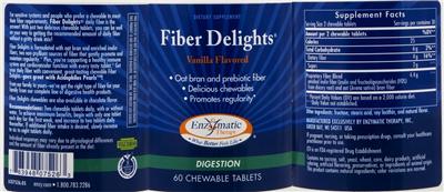 Photo of the Enzymatic Therapy Fiber Delights Vanilla Flavored label