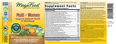 Photo of the MegaFood Multi for Women label