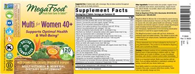 Photo of the MegaFood Multi for Women 40+ label