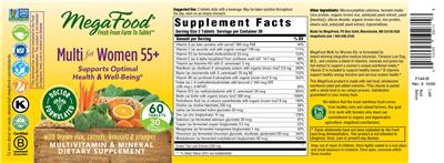 Photo of the MegaFood Multi for Women 55+ label
