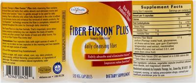 Photo of the Enzymatic Therapy Fiber Fusion Plus label