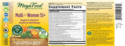 Product label for Multi for Women 55+