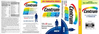Photo of the Centrum Centrum Men label