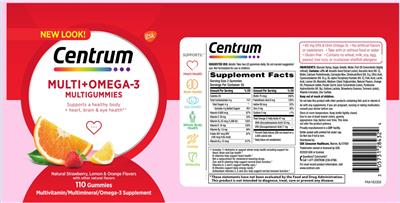 Photo of the Centrum Centrum Multi+Omega-3 Multigummies label