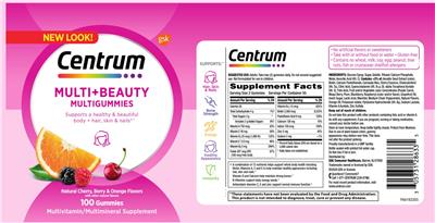 Photo of the Centrum Centrum Multi+Beauty Multigummies label