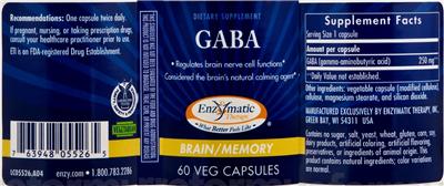 Photo of the Enzymatic Therapy GABA label