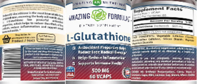 Photo of the AN Amazing Nutrition Amazing Formulas L-Glutathione 500 mg label