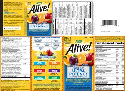 Photo of the Nature's Way Alive! Once Daily Men's 50+ Ultra Potency label
