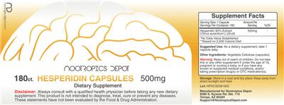 Photo of the Nootropics Depot Hesperidin Capsules 500 mg label