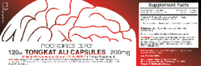 Photo of the Nootropics Depot Tongkat Ali Capsules 200 mg label