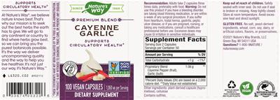 Photo of the Nature's Way Cayenne Garlic label