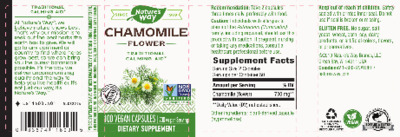 Photo of the Nature's Way Chamomile Flower 700 mg label