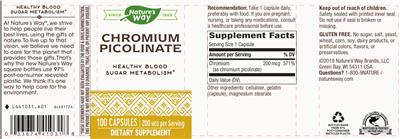 Chromium Picolinate 200 mcg のラベル画像（NIH DSLD）
