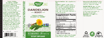 Photo of the Nature's Way Dandelion Root 1,575 mg label