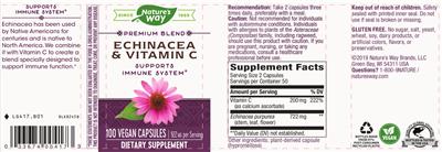 Echinacea & Vitamin C のラベル画像（NIH DSLD）
