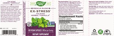 Photo of the Nature's Way Ex-Stress 890 mg label