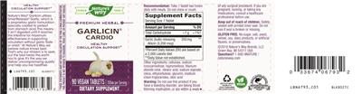 Photo of the Nature's Way Garlicin Cardio 350 mg label