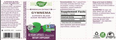 Photo of the Nature's Way Gymnema 500 mg label