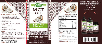 Photo of the Nature's Way MCT Oil label