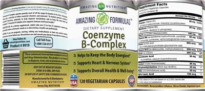 Photo of the AN Amazing Nutrition Amazing Formulas Coenzyme B-Complex label