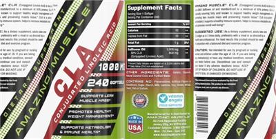 Photo of the Amazing Muscle CLA 1000 mg label