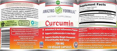 Photo of the AN Amazing Nutrition Amazing Formulas Curcumin 700 mg label