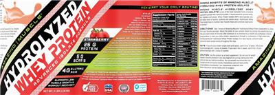 Photo of the Amazing Muscle Hydrolyzed Whey Protein Strawberry label