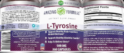 Photo of the AN Amazing Nutrition Amazing Formulas L-Tyrosine 500 mg label