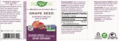 Photo of the Nature's Way Grape Seed 100 mg label
