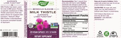 Photo of the Nature's Way Milk Thistle label