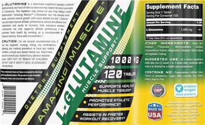 Photo of the Amazing Muscle L-Glutamine 1000 mg label