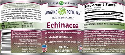 Photo of the AN Amazing Nutrition Amazing Formulas Echinacea 400 mg label