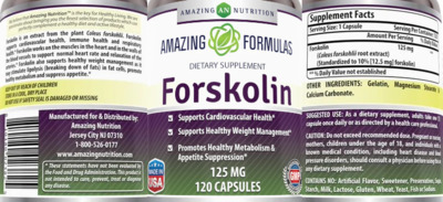 Photo of the AN Amazing Nutrition Amazing Formulas Forskolin 125 mg label