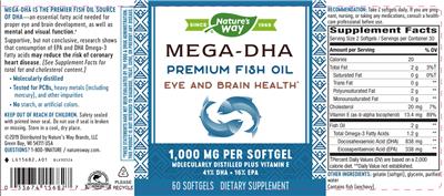 Photo of the Nature's Way Mega-DHA label