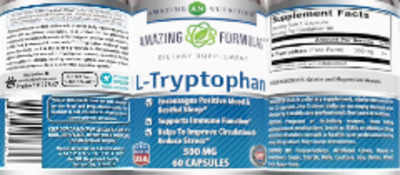 Photo of the AN Amazing Nutrition Amazing Formulas L-Tryptophan 500 mg label