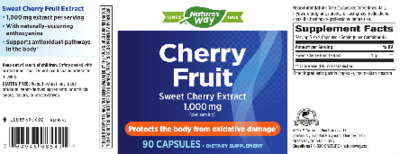 Photo of the Nature's Way Cherry Fruit 1,000 mg label