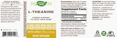 Photo of the Nature's Way L-Theanine 200 mg label