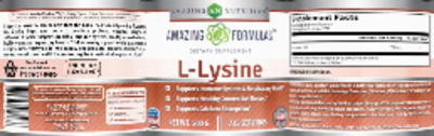 Photo of the AN Amazing Nutrition Amazing Formulas L-Lysine label