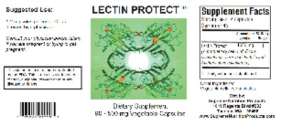 Photo of the Supreme Nutrition Products Lectin Protect label