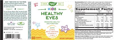 Photo of the Nature's Way Kids Healthy Eyes Tropical Fruit Punch Flavored label