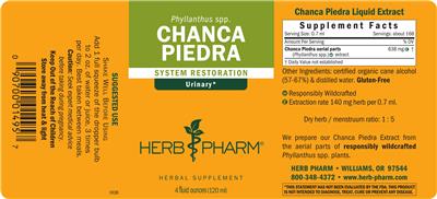 Photo of the Herb Pharm Chanca Piedra label