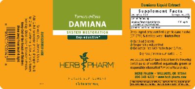 Photo of the Herb Pharm Damiana label
