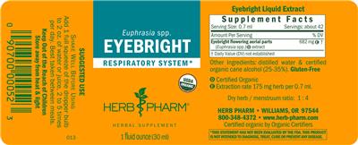 Photo of the Herb Pharm Eyebright label